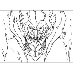 Coloriage Ken Takakura entouré de flammes