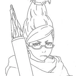 Coloriage Seiko Ayase avec cigarette et arme de cristal