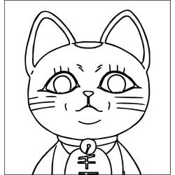 Coloriage Turbo Granny en tête de chat de Dandadan
