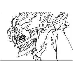 Coloriage Okarun avec une expression féroce et démoniaque