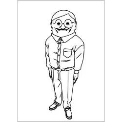 Coloriage Alien Serpo debout déguisé en humain