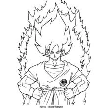 Coloriage Goku se transformant en Super Saiyan
