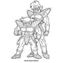 Coloriage Deux soldats Saiyans prêts au combat