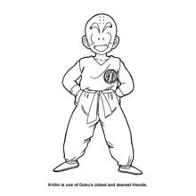 Coloriage Krillin debout avec assurance