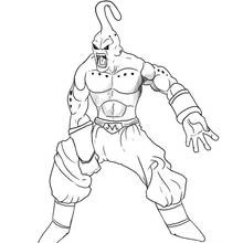 Coloriage Buu rugissant en position de combat