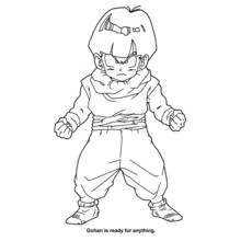 Coloriage Gohan prêt à se battre