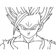 Coloriage Gohan avec un regard intense en super saiyan