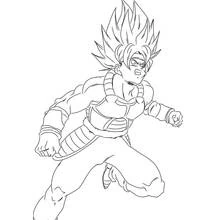 Coloriage Vegetto en position de combat intense