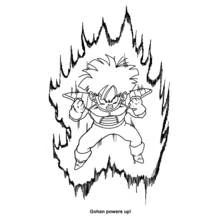 Coloriage Gohan libérant son énergie