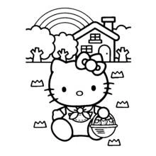 Coloriage Hello Kitty #36741 à imprimer et colorier