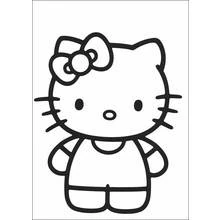 Coloriage Hello Kitty debout avec son nœud Coloriage Hello Kitty debout avec son nœud