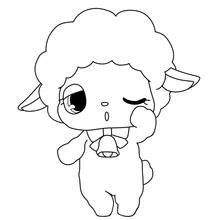 Coloriage Jewelpet Luna le mouton qui fait un clin d'œil