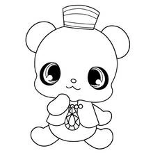 Coloriage Jewelpet oursonne avec un petit chapeau