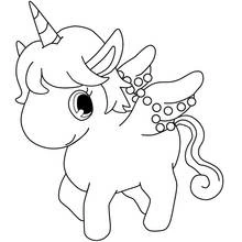 Coloriage Opal le poney licorne Jewelpet