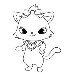 Coloriage Diana la chatte Jewelpet debout