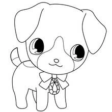 Coloriage Jewelpet chiot avec un noeud à bijou