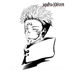Illustration au trait Jujutsu Kaisen (Animé et Manga) #183239 prête à colorier