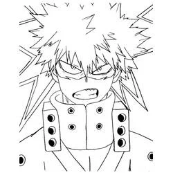 Illustration au trait Katsuki Bakugo (Animé et Manga) #217100 prête à colorier