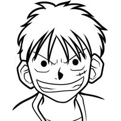 Coloriage Luffy sourit