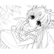 Illustration au trait Mangas (Animé et Manga) #42575 prête à colorier