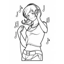 Illustration au trait Mangas (Animé et Manga) #42597 prête à colorier