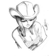 Coloriage One Piece jeune femme au chapeau large