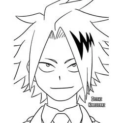 Coloriage Denki Kaminari portrait en gros plan