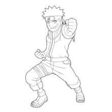 Coloriage Naruto en position de combat Coloriage Naruto en position de combat