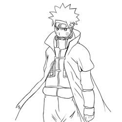 Coloriage Naruto debout en tenue de ninja Coloriage Naruto debout en tenue de ninja