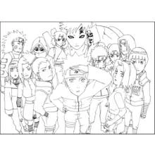 Coloriage Naruto et le groupe de ninjas Coloriage Naruto et le groupe de ninjas
