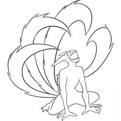 Coloriage Naruto Kyubi en forme de bête avec ses queues déployées Coloriage Naruto Kyubi en forme de bête avec ses queues déployées