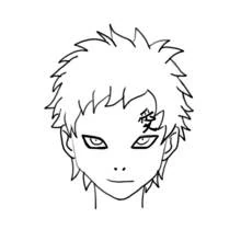 Coloriage Gaara portrait aux cheveux hérissés Coloriage Gaara portrait aux cheveux hérissés