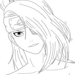 Coloriage Portrait de ninja Naruto avec bandeau frontal Coloriage Portrait de ninja Naruto avec bandeau frontal