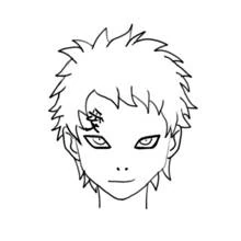 Coloriage Gaara portrait avec cheveux hérissés Coloriage Gaara portrait avec cheveux hérissés