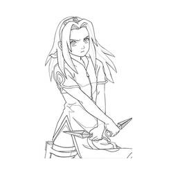 Coloriage Sakura tenant des kunai Coloriage Sakura tenant des kunai