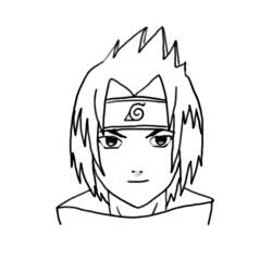 Coloriage Sasuke avec son bandeau frontal Coloriage Sasuke avec son bandeau frontal