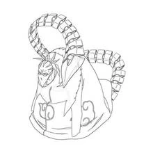 Coloriage Sasori sous sa forme de marionnette à queue de scorpion Coloriage Sasori sous sa forme de marionnette à queue de scorpion