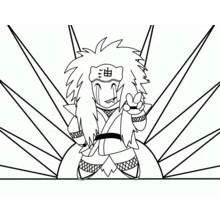 Coloriage Jiraiya dans une pose héroïque Coloriage Jiraiya dans une pose héroïque