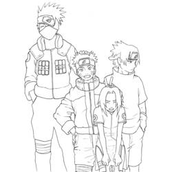 Coloriage Naruto et son équipe réunis Coloriage Naruto et son équipe réunis