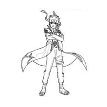 Coloriage Naruto debout, bras croisés Coloriage Naruto debout, bras croisés