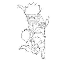 Coloriage Naruto en mode sage bondissant à l'attaque Coloriage Naruto en mode sage bondissant à l'attaque