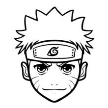 Coloriage Naruto avec bandeau et marques sur les joues Coloriage Naruto avec bandeau et marques sur les joues