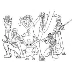 Coloriage L'équipe de Luffy en pose héroïque