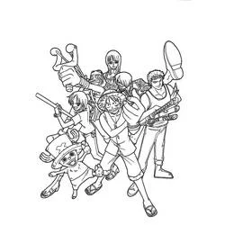 Coloriage One Piece équipage réuni