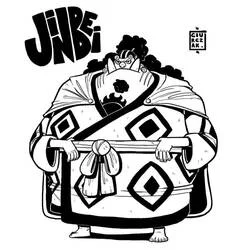 Coloriage Jinbe debout dans sa robe traditionnelle