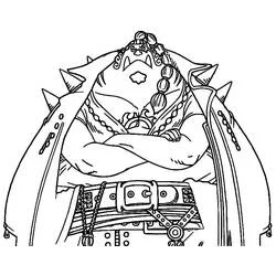 Coloriage Jinbe debout les bras croisés