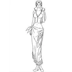 Coloriage Nico Robin debout en longue jupe