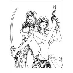 Coloriage Robin et Nami de One Piece