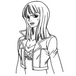 Coloriage Nico Robin à l'expression inquiète