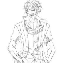 Coloriage Sanji debout les mains dans les poches